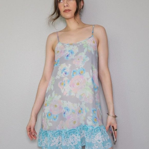 Anthropologie Dresses & Skirts - Anthropologie E by Eloise Ruffle Slip Dress Adjustable Straps Medium Lined